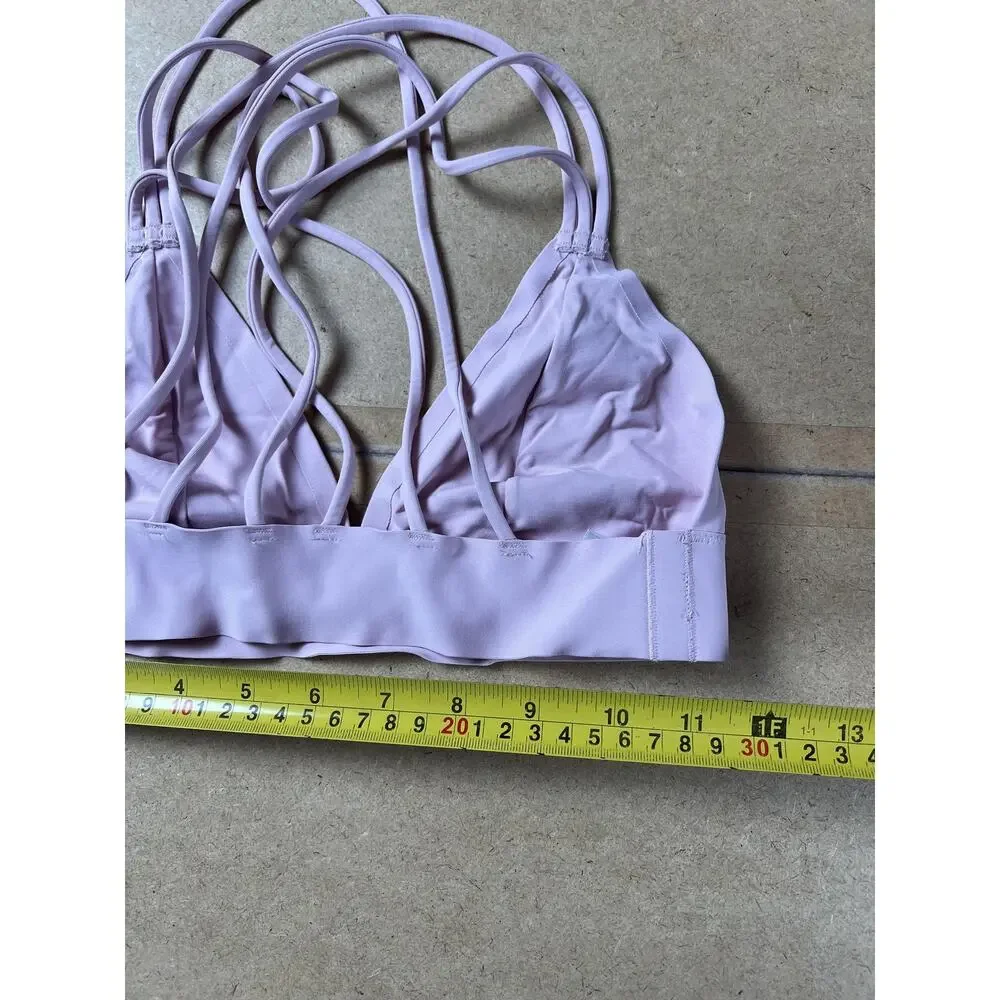 PINK Bra Womens S Pink Bralette Hook & Eye Lightly Lined Spaghetti Strap